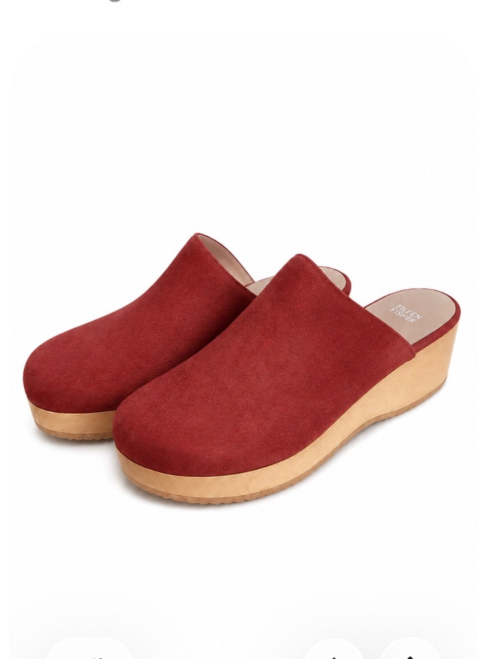 Eileen Fisher Red Cedar Oiled Nubuck Wedge Clogs 10M NWOB